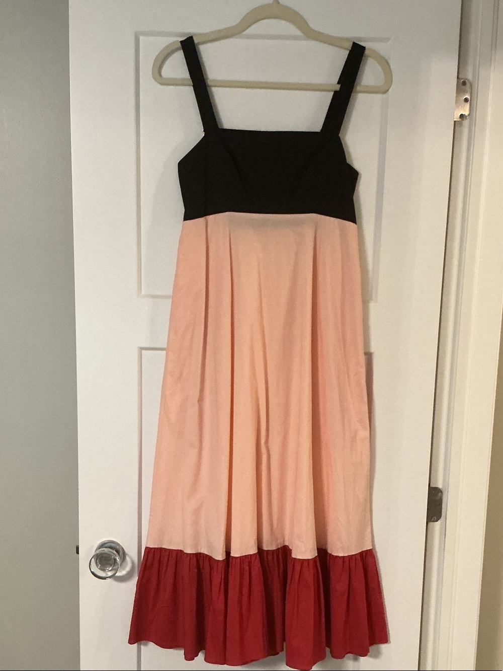 Kate Spade Black, Pink & Fuchsia Colorblock Maxi Dress